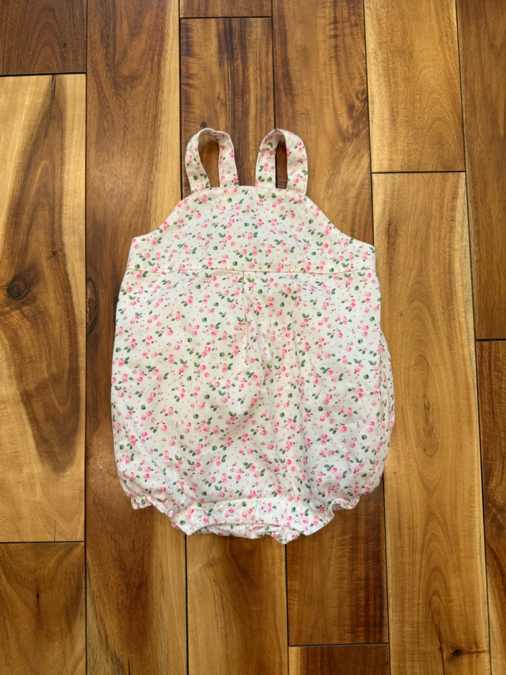 Janie and Jack White Romper with Pink Floral Print